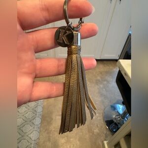 Gold Tassel Keychain with K initial